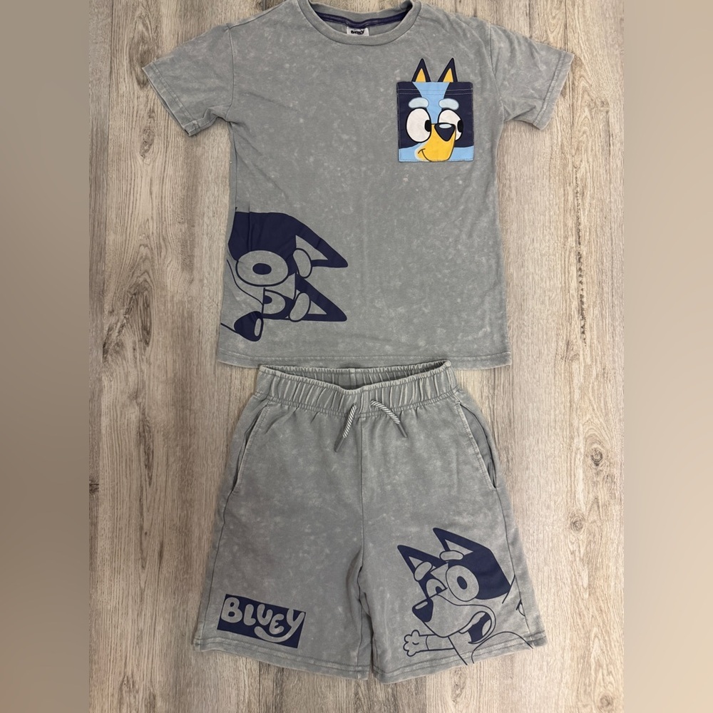 Boys medium Bluey  Set - Gray